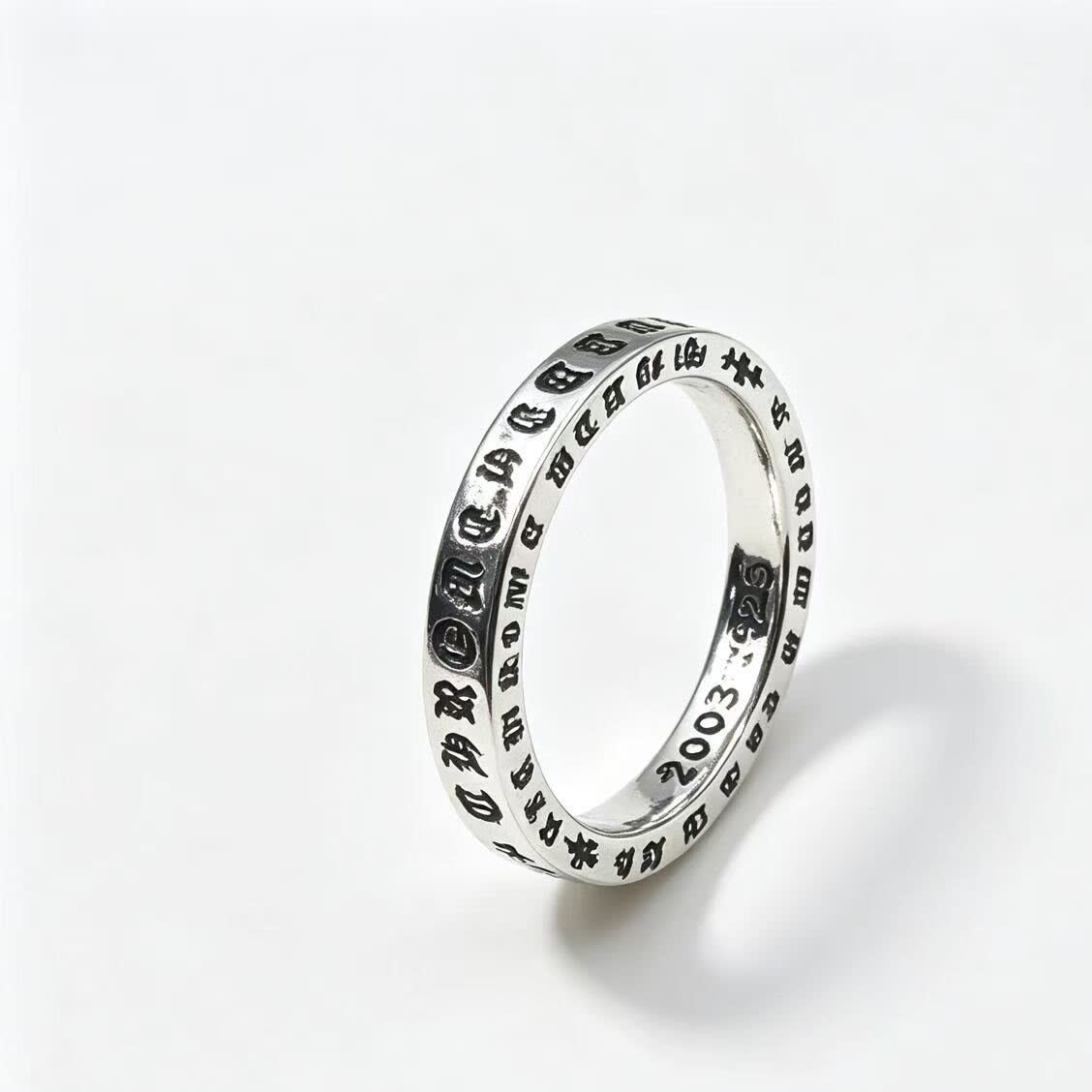 Chrome Hearts Silver Ring with Inscriptions